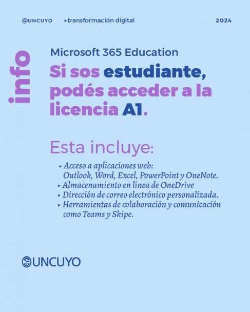 imagen Microsoft 365 Education: está disponible para toda la comunidad UNCUYO