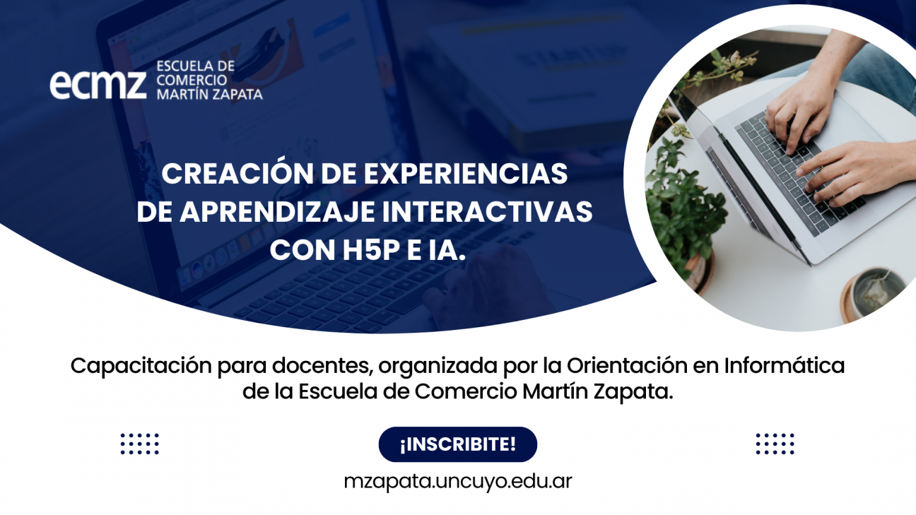 imagen Se dictará un taller de creación de experiencias virtuales interactivas con H5P e IA