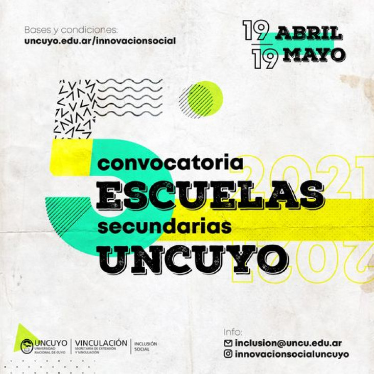 imagen Se financiarán iniciativas socio-educativas de las escuelas secundarias de la UNCUYO