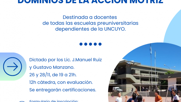 imagen Inscripciones abiertas para la capacitación "Dominios de la acción motriz"