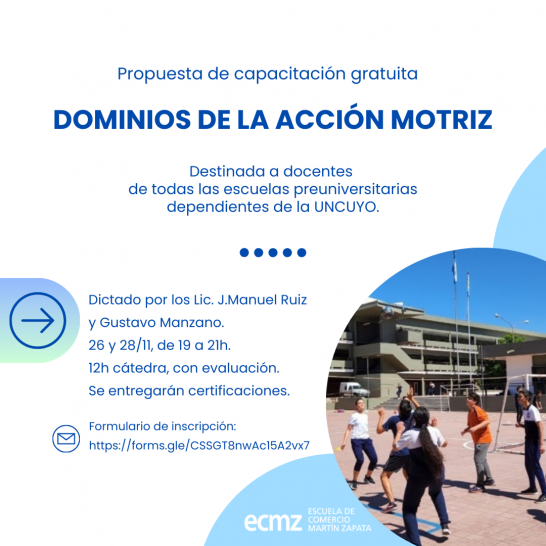 imagen Inscripciones abiertas para la capacitación "Dominios de la acción motriz"