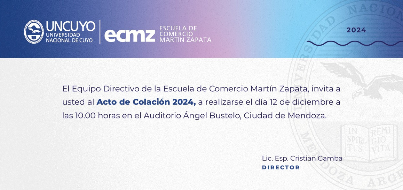 imagen Invitación al acto de colación de la promoción 2024