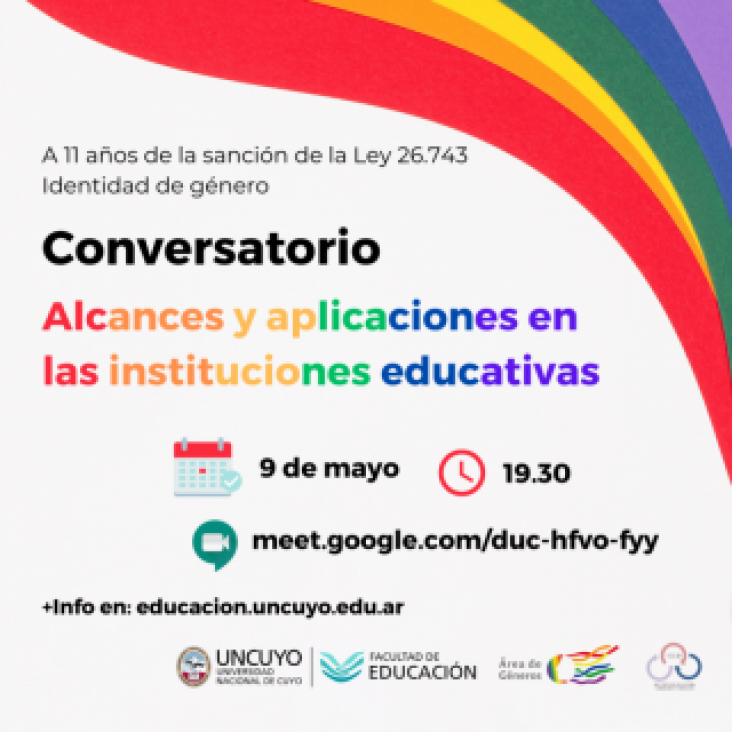 imagen Analizarán los alcances de la ley de Identidad de Género en instituciones educativas