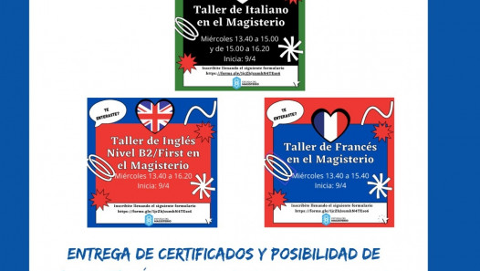 imagen Talleres de Lenguas Extranjeras en el Magisterio: una oportunidad para certificar tu nivel de idioma