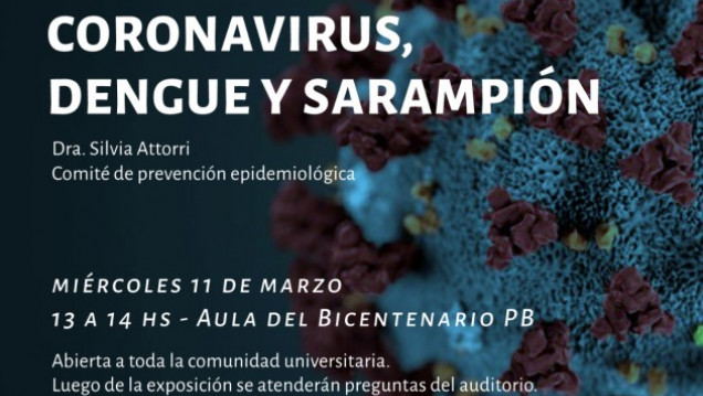 imagen En una charla, informarán sobre Coronavirus, Dengue y Sarampión