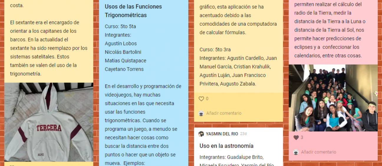 imagen Estudiantes de quinto año trabajaron las funciones trigonométricas de una manera distinta