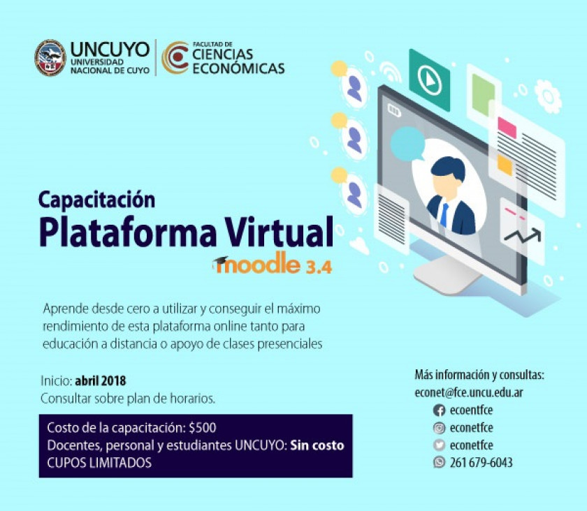 imagen Capacitarán para el manejo de la plataforma virtual Moodle 3.4