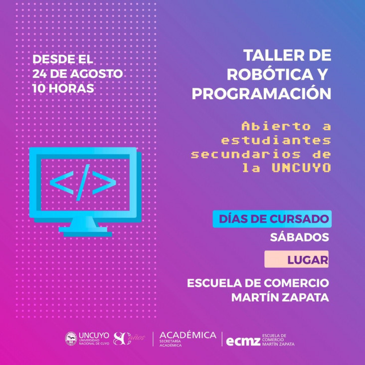 imagen Talleres creativos de programación y robótica para escuelas secundarias de la UNCUYO