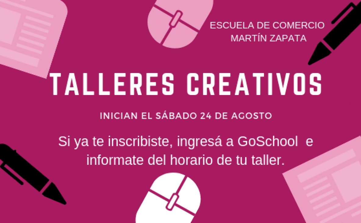 imagen Talleres creativos: inician el 24 de agosto